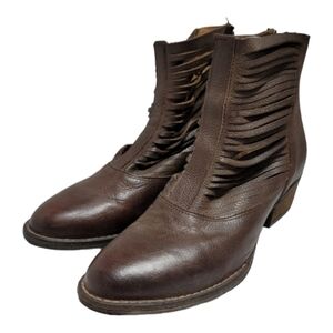 Sbicca Jeronimo Booties Brown Leather Strappy